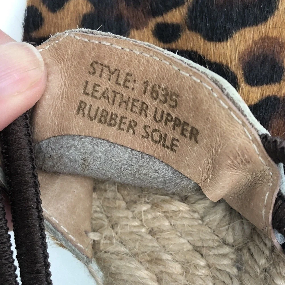 Picon Leopard cheetah  print Slingback sandal Shoe 7.5 Calf Hair Leather